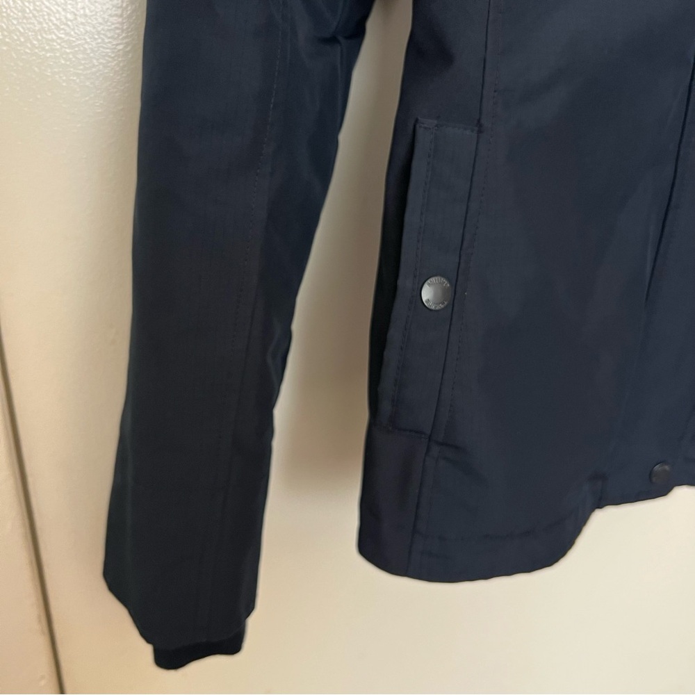 Hollister All-Weather Hooded Jacket Navy Blue Water Resistant Cozy Winter Wear - Picture 4 of 12